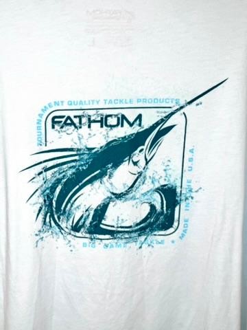 Fathom Offshore Marlin Fishing T-Shirt Mens Large Light Blue Short Sleeve Tee gallery