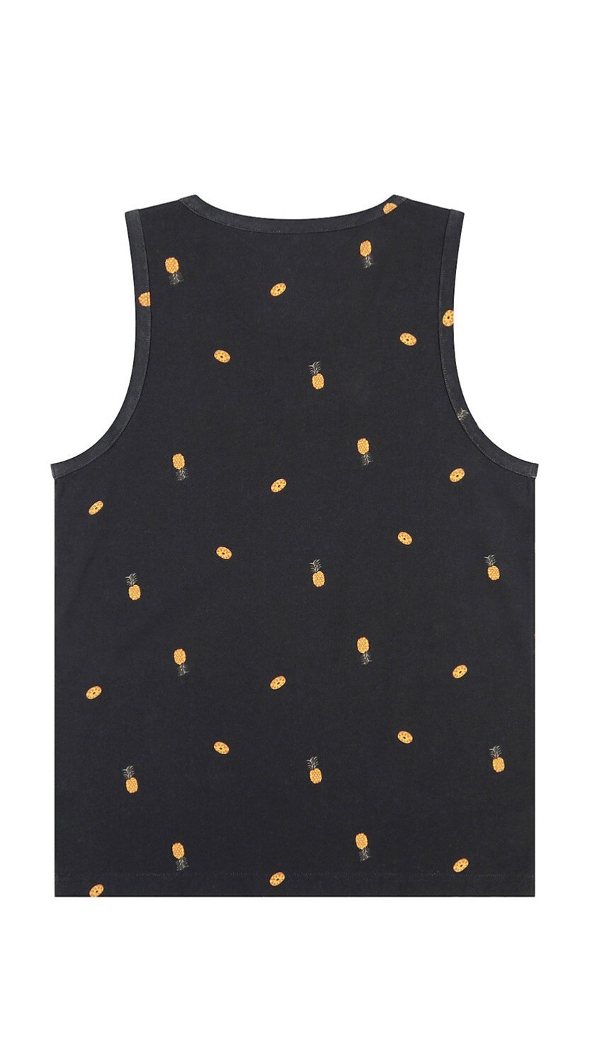 Hurley Men's Small The One & Only Graphic Tank Top Soft Cotton Pineapple Black gallery