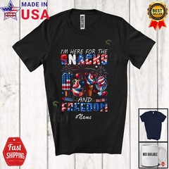 Custom Name Here For Snacks Freedom; 4th Of July Three Ice Cream Patriotic Shirt