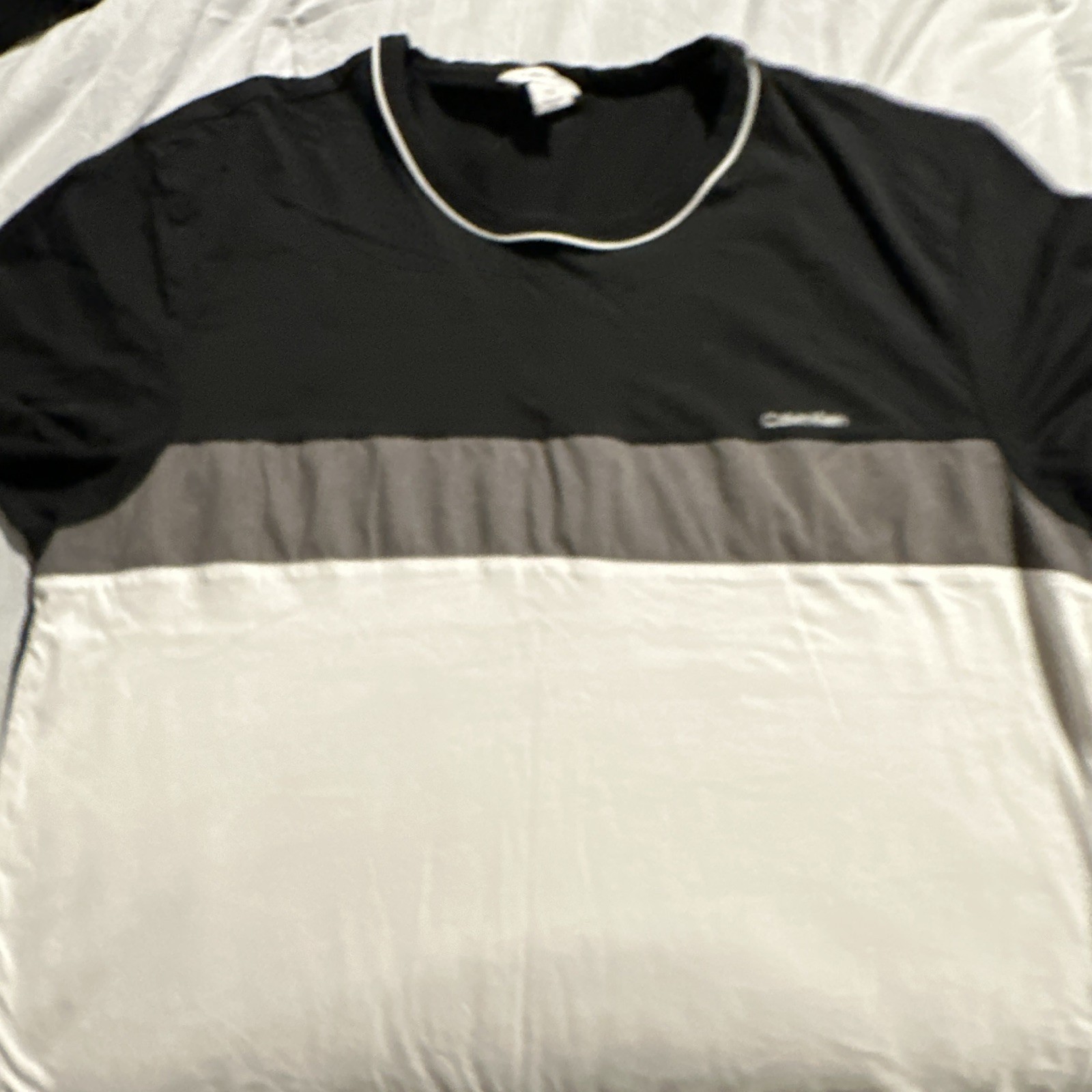 Calvin Klein Men's Colorblock Crew Neck Logo T-Shirt Short Sleeve XXL Black/Gray gallery