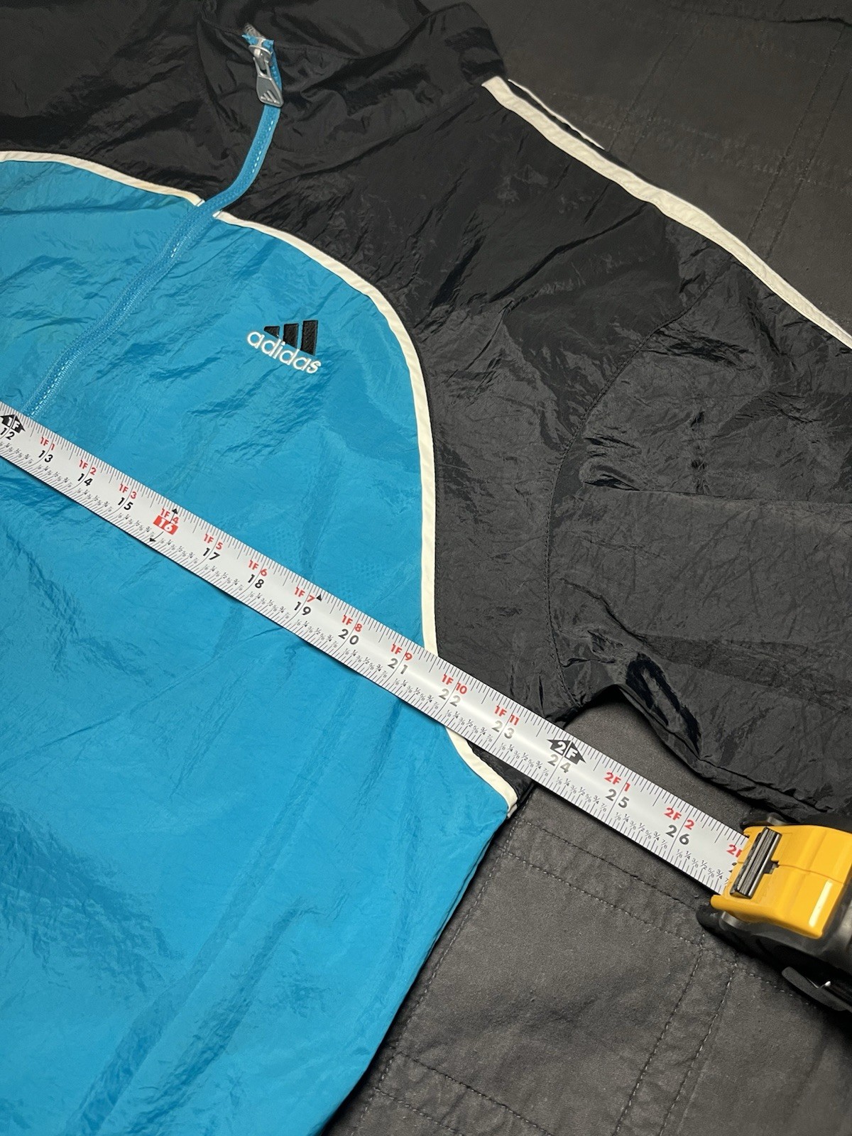 Vintage Black and Blue Adidas Windbreaker Size L Breathable Full Zip Up Hoodie gallery