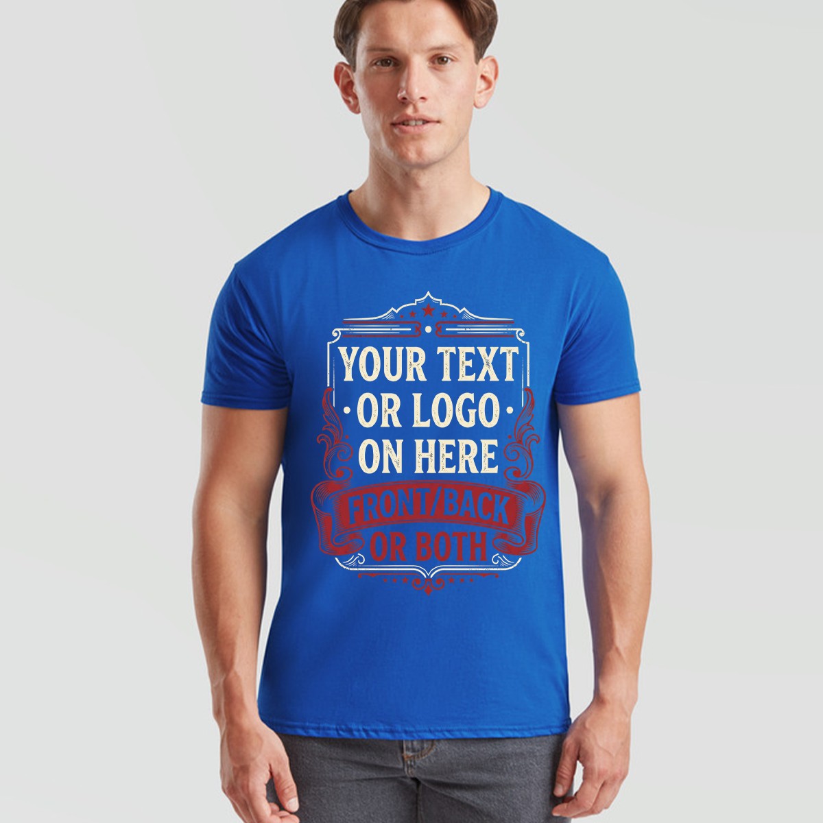 Personalised Unisex T Shirt Custom Printed Logo Text Front And Back Tee gallery