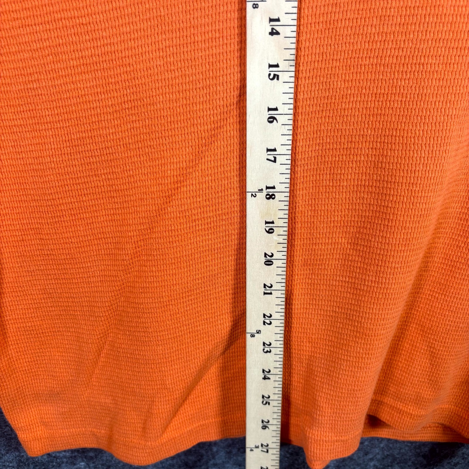 Mossy Oak Henley Shirt Men's XL Orange Cotton Waffle Knit Outdoor Hunting Travel gallery