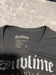 Sublime Logo T-Shirt, Large Gray, Full Color Graphics, Tee