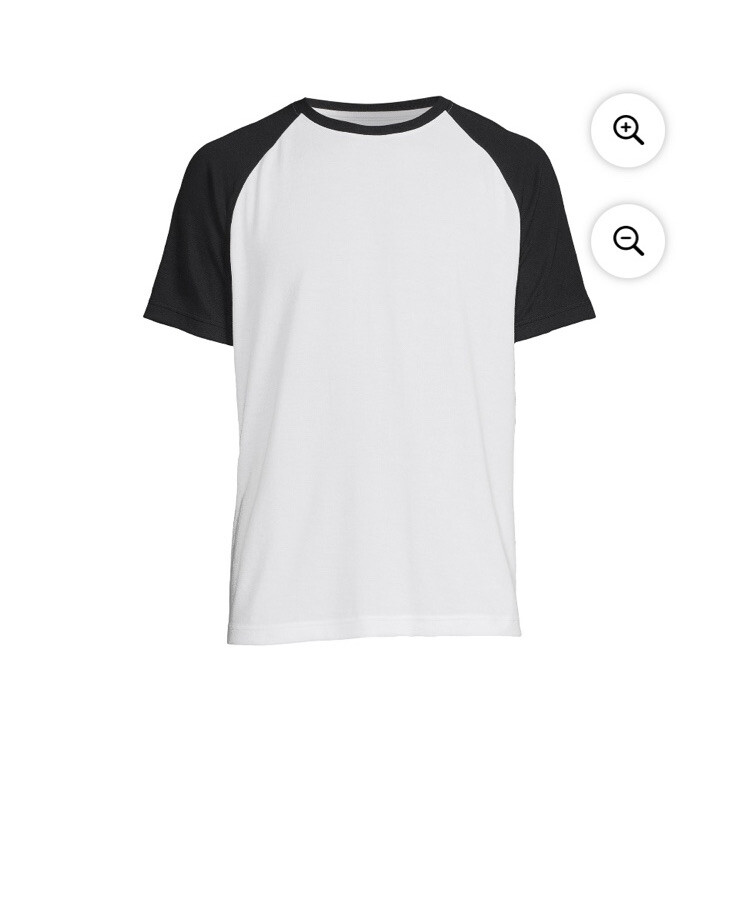 George Men's White & Black Semi-Fitted Pullover Raglan Short Sleeves T- Shirt gallery