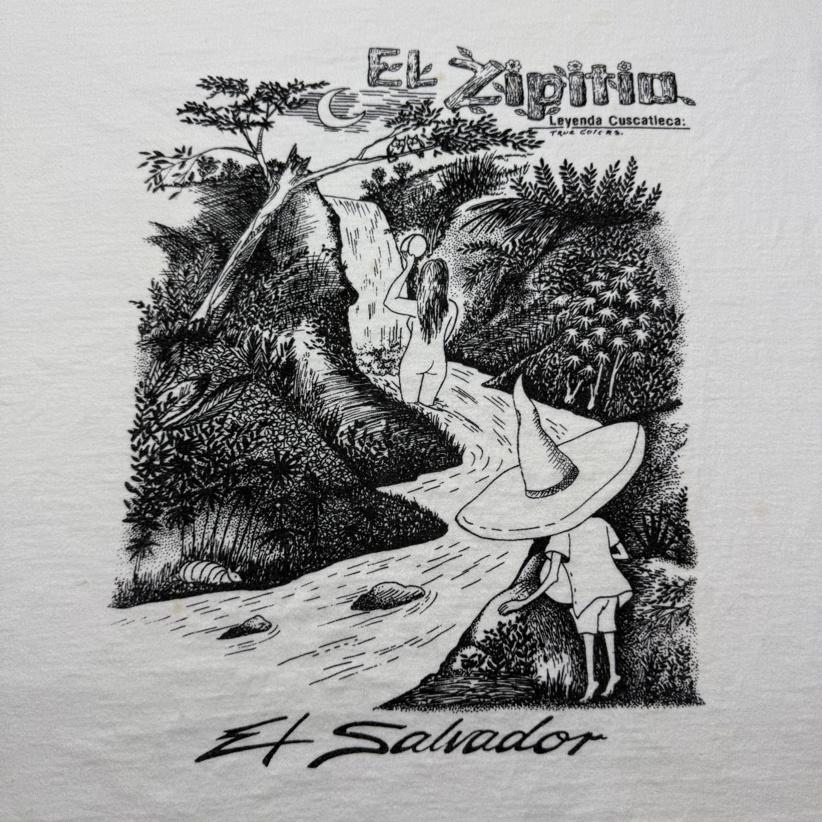 Vintage 90s El Salvador El Cipitio Myth Folklore Art Graphic T-Shirt - Size XL gallery