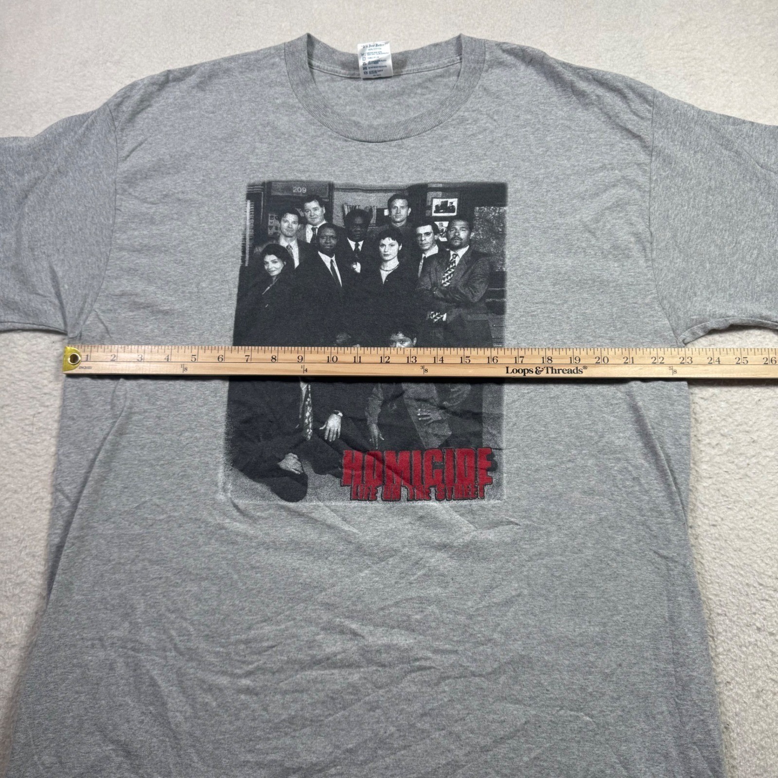 Delta Homicide Life on the Street T-Shirt Mens XL Gray 90s TV Show Graphic Rare gallery