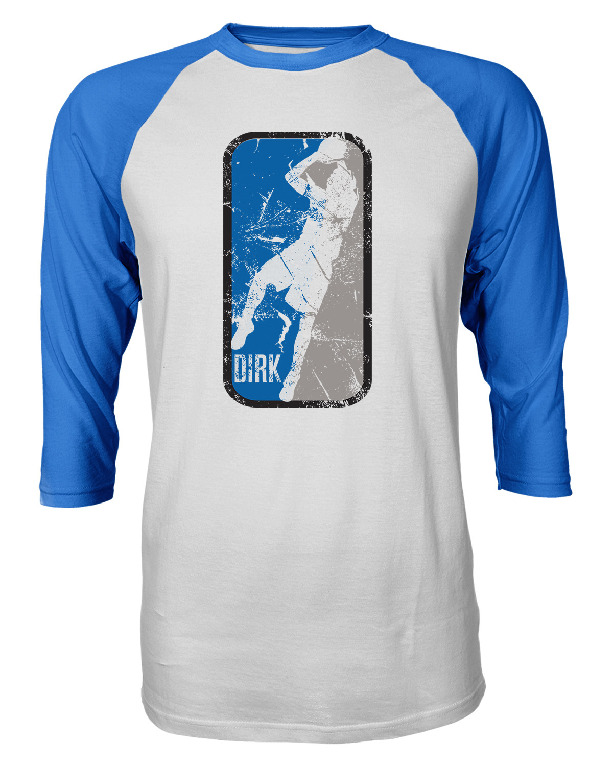 Dallas Mavericks Dirk Nowitzki Mens Raglan Quarter Sleeve T-Shirt