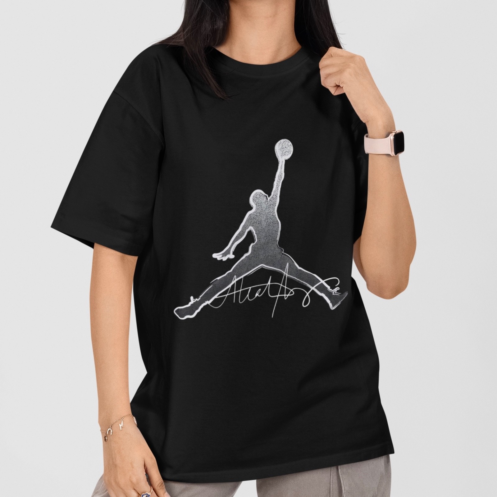 Retro Basketball Jumpman Graphic T-Shirt Cool Hip Hop Streetwear Sports Tee gallery