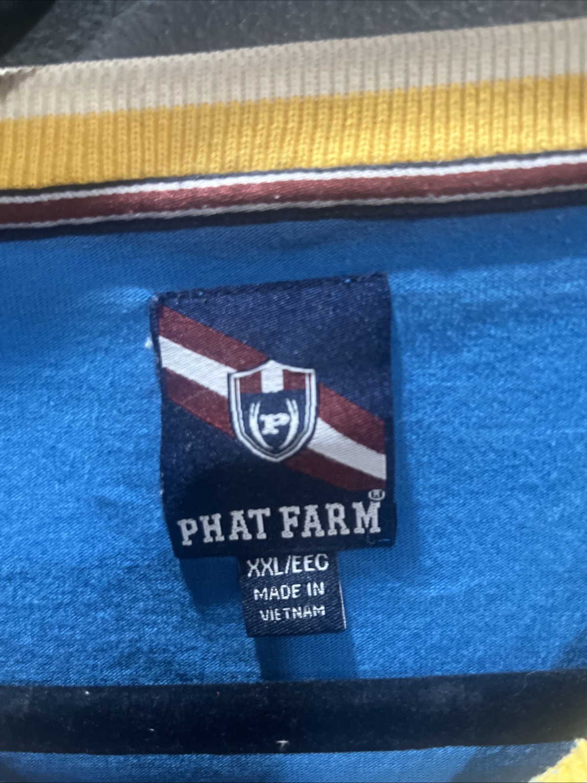 Phatfarm NYC Shirt Color-block Alma Mater Classic American Flava Y2K Hip Hop 2XL gallery
