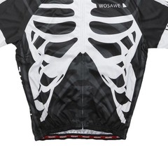 WOSAWE Mens Black & White Skeleton Graphic T-Shirt 2XL Short Sleeve Round Neck