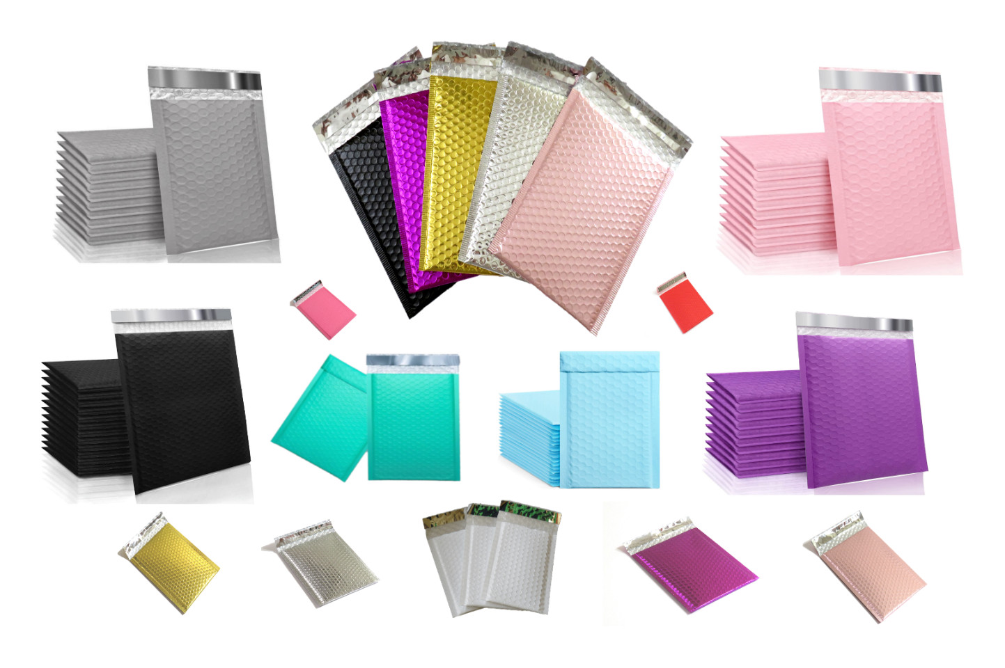 POLY BUBBLE MAILERS COLORS HIGH QUALITY SIZE  4×7”  5×7”  6×9”  8X11”