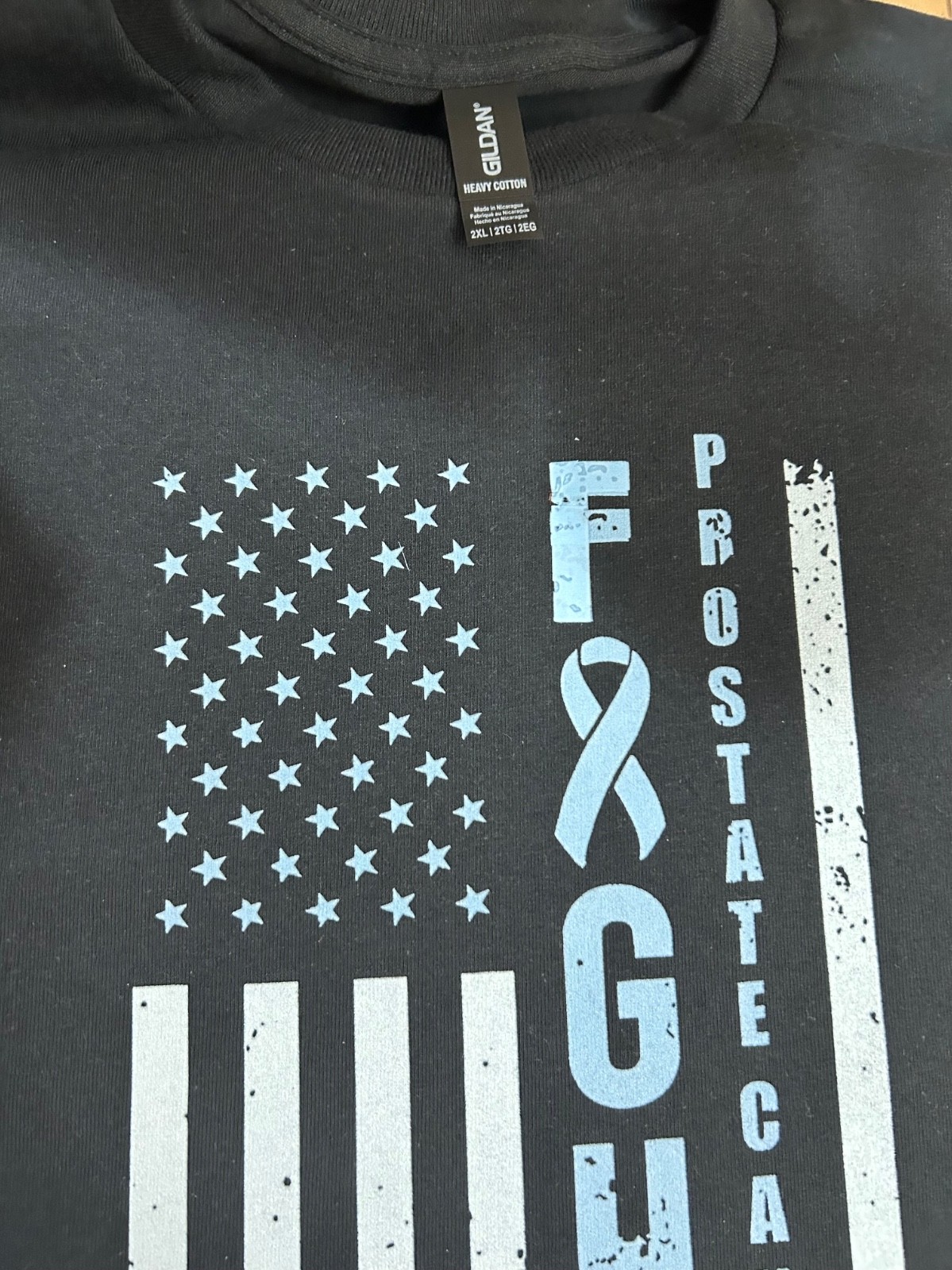 Fight Prostate Cancer Awareness Flag Unisex Gildan T-Shirt Size S-3XL gallery