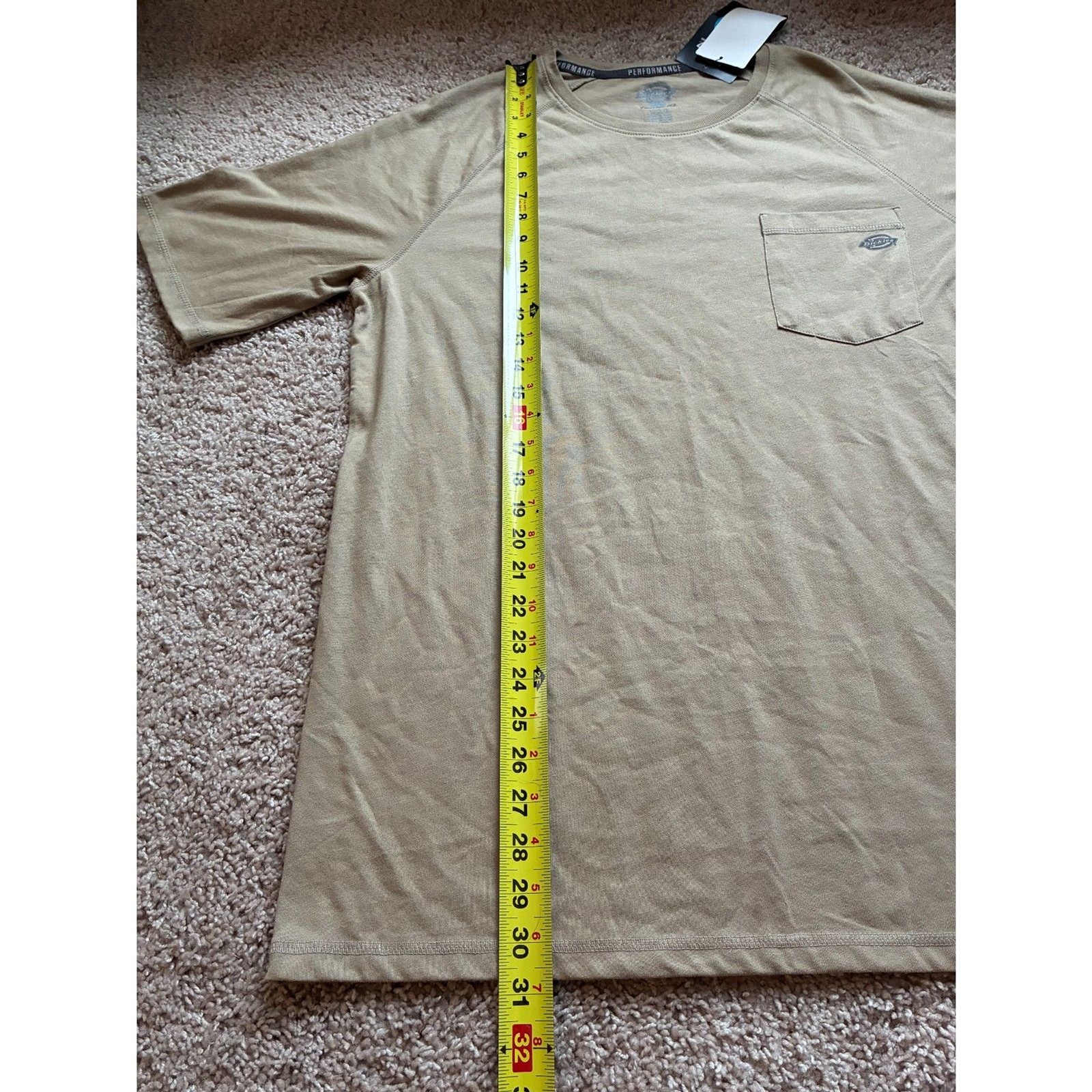Brand New Dickies Short-Sleeve Performance Pocket Tee - Men's Large - Tan/Brown gallery