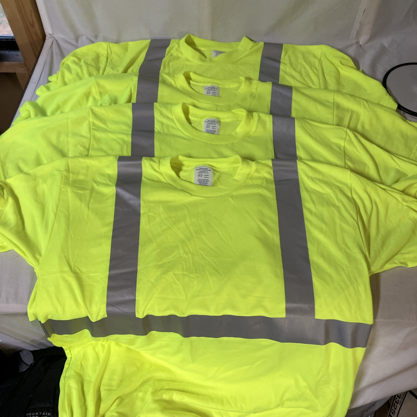 Lot of 4 Iron Horse XL Work T-Shirts Hi Vis ANSI Class 2 Short Sleeve Reflective gallery