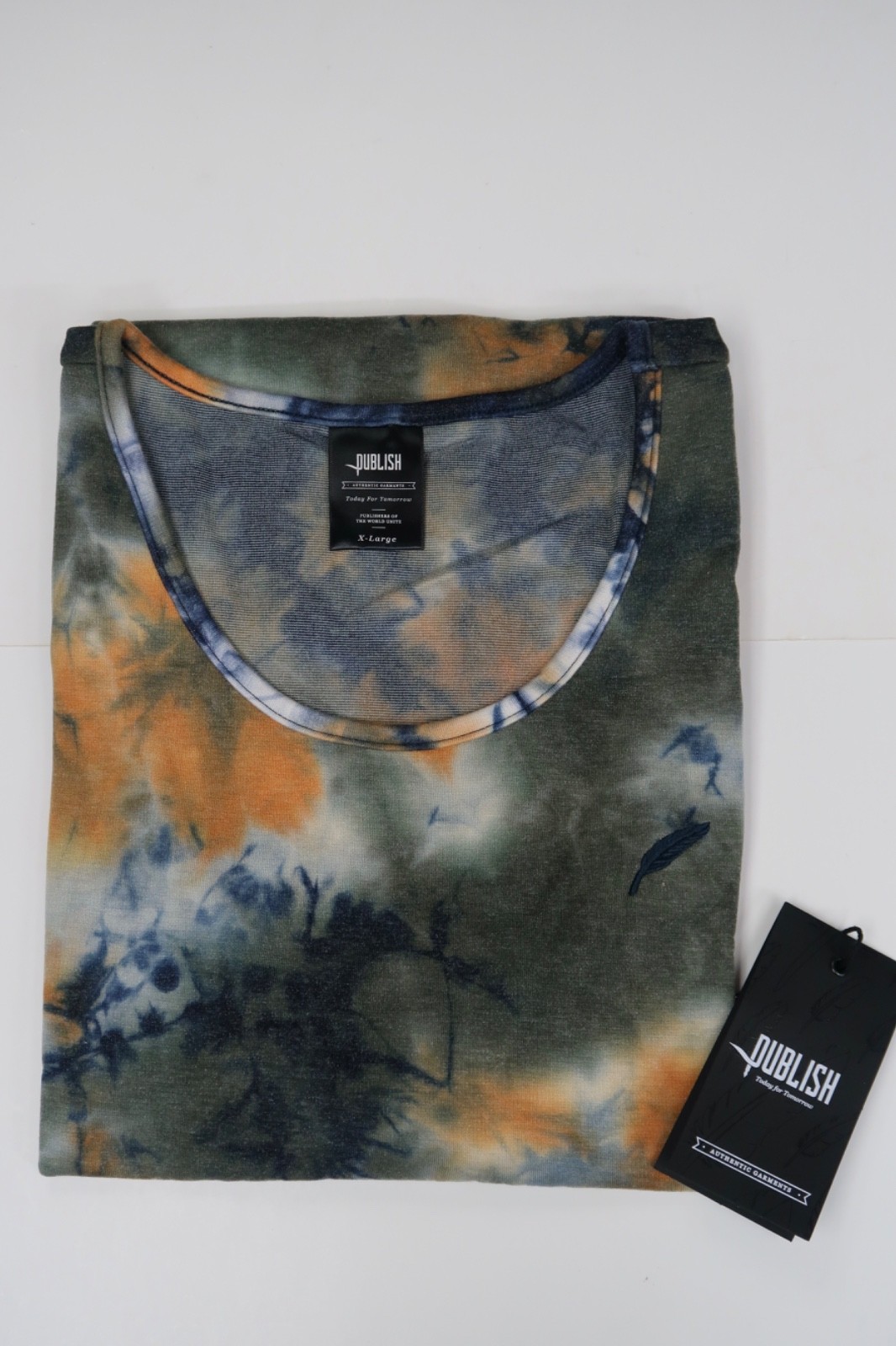 Publish Brand Cosimo Bleach Tie-Dye Green Orange Tank Top Men's XL Brand New gallery