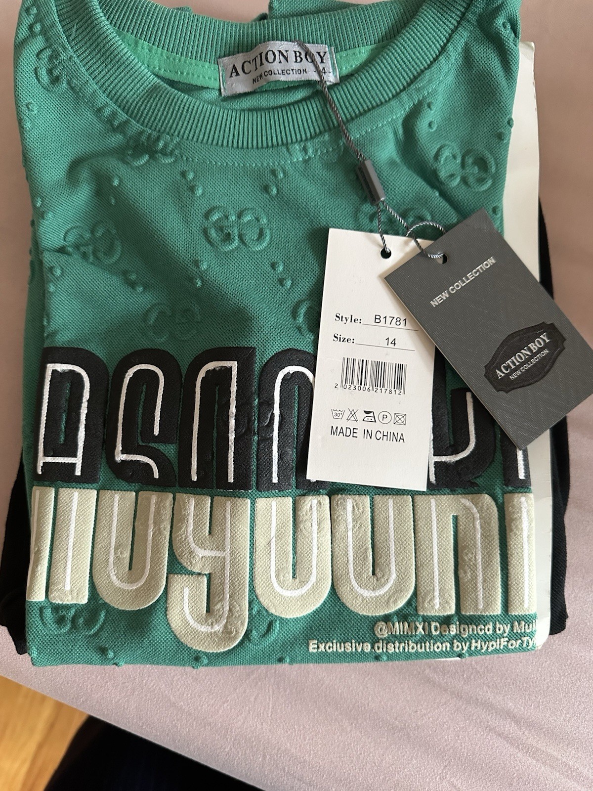 Action Boy Green Logo Crew Neck Short Sleeve T-Shirt Teens Size 14 B1781 gallery