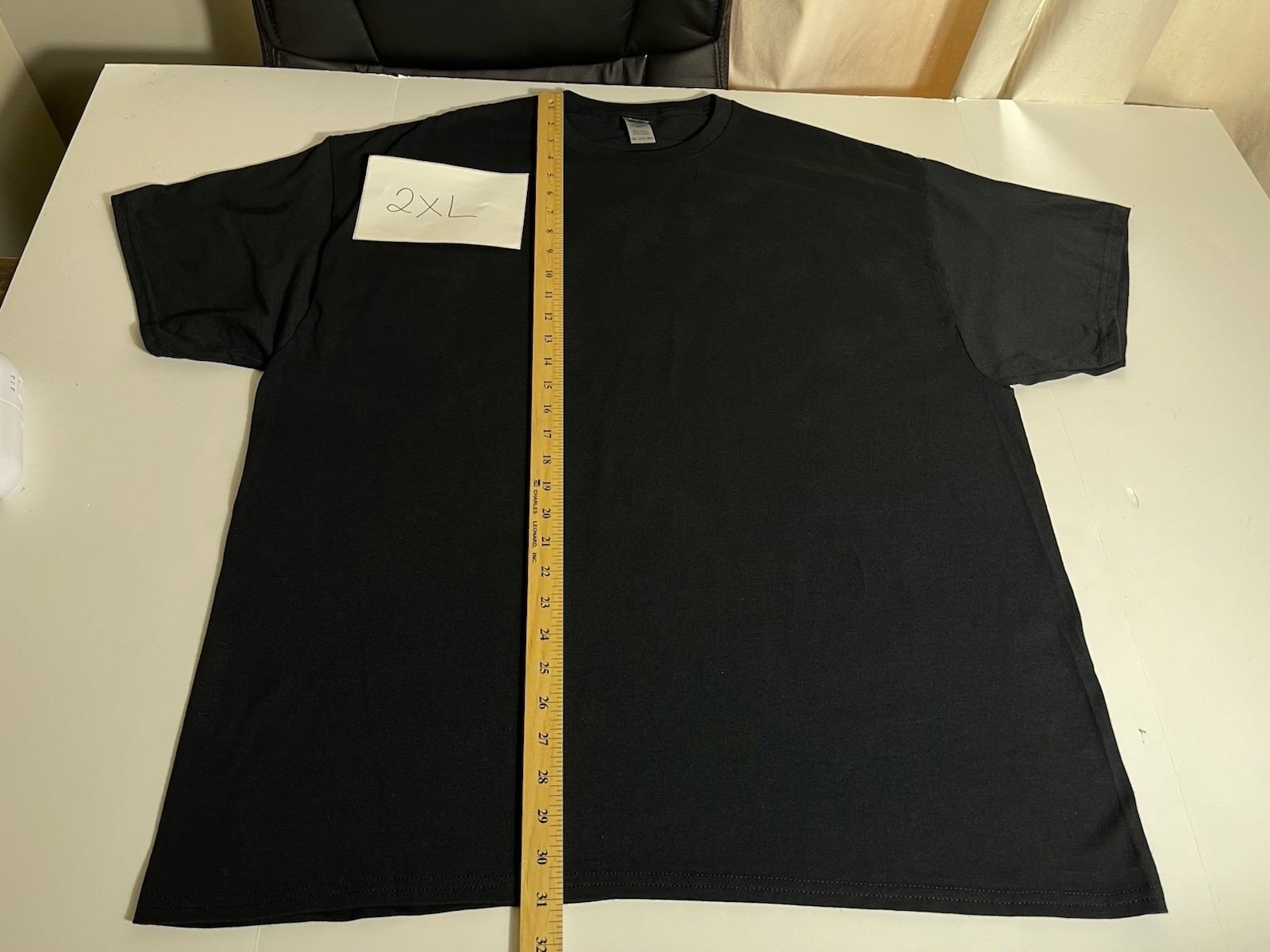 Gildan Men's T-Shirt Heavy Cotton Short Sleeve Plain Blank Black Tee Sz 2XL New gallery