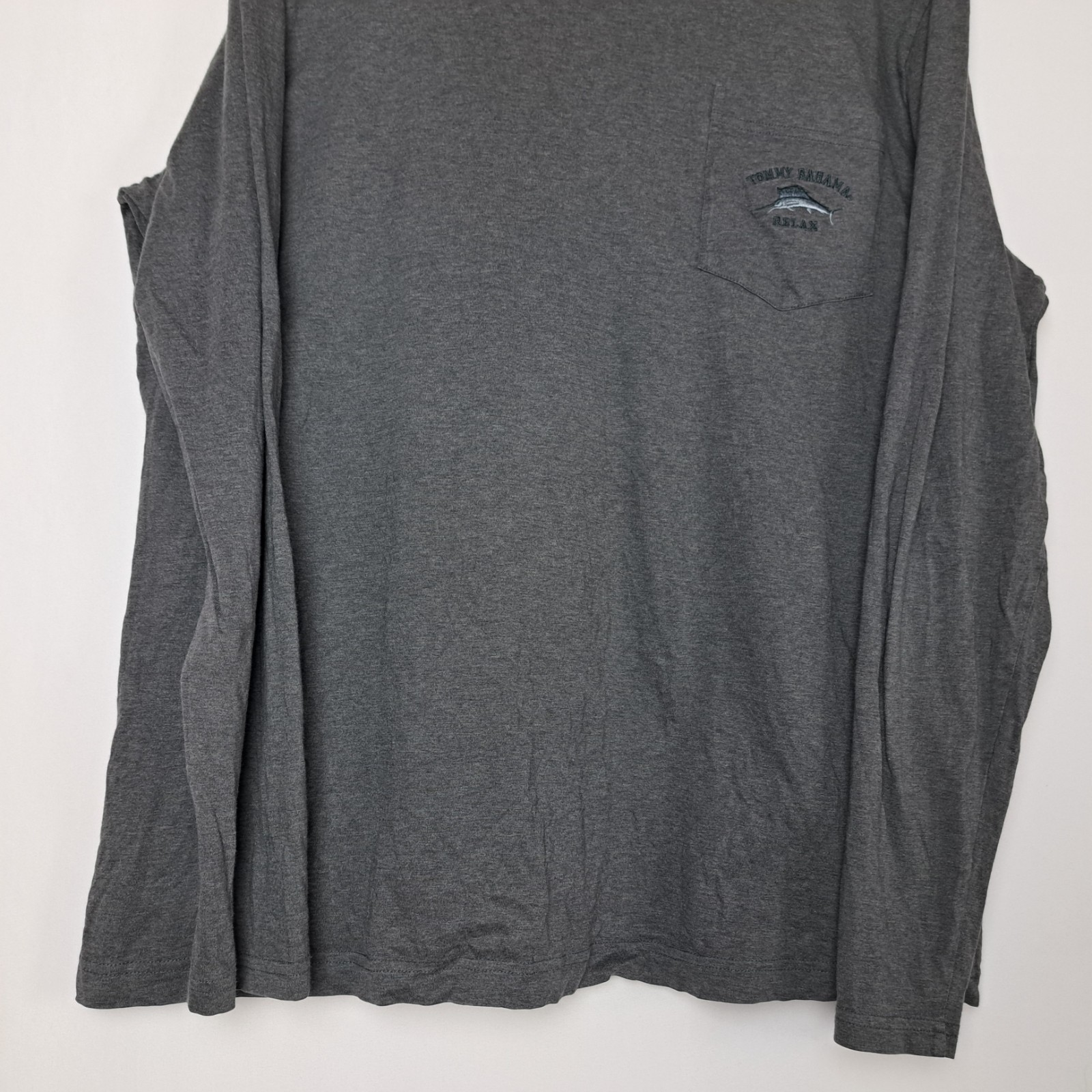 Tommy Bahama Relax T-Shirt Mens XL Gray 100%-Supima Cotton Long Sleeve 1 Pocket gallery
