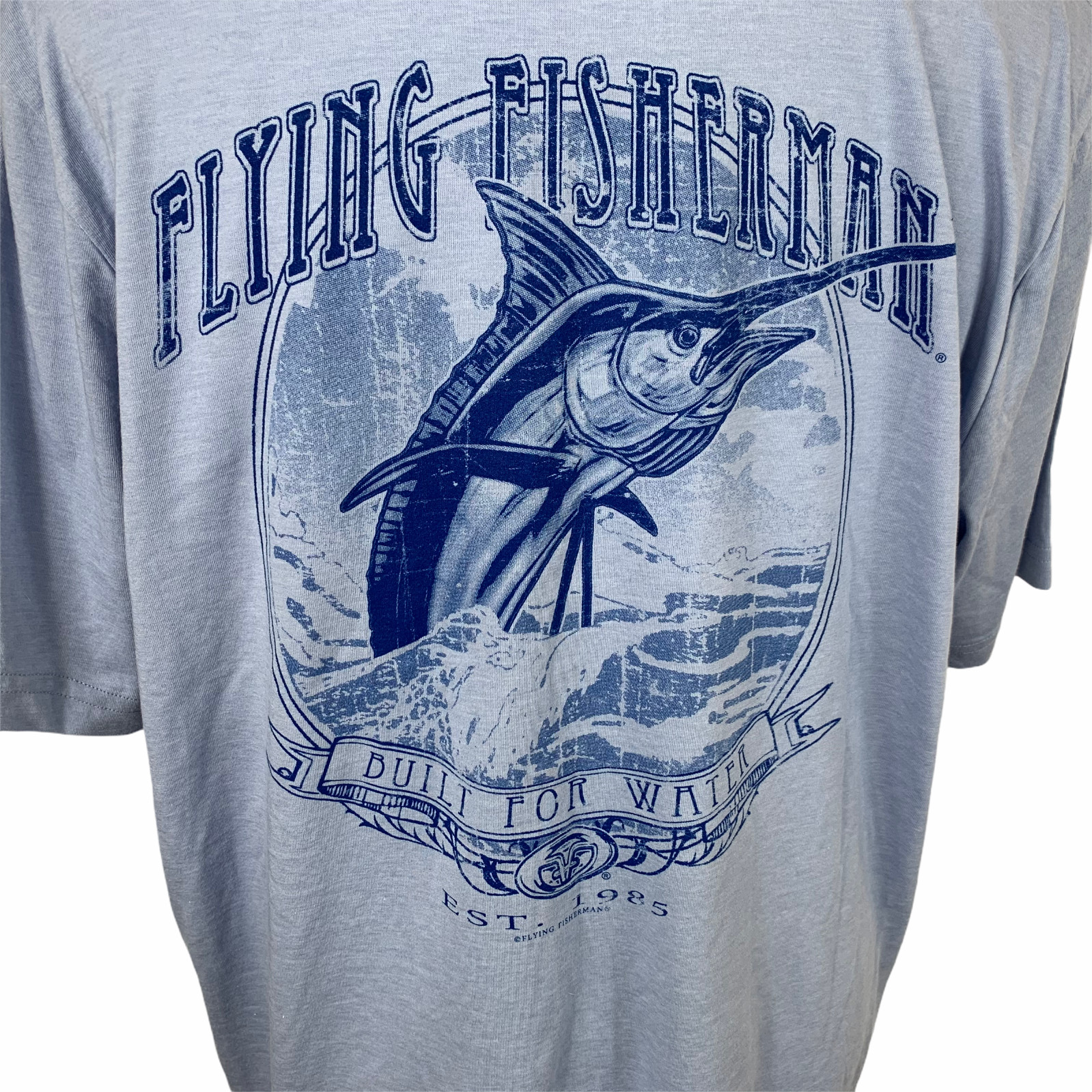 Canvas Flying Fisherman NWT Marlin Graphic Tee Men 2XL Blue Short Sleeve gallery