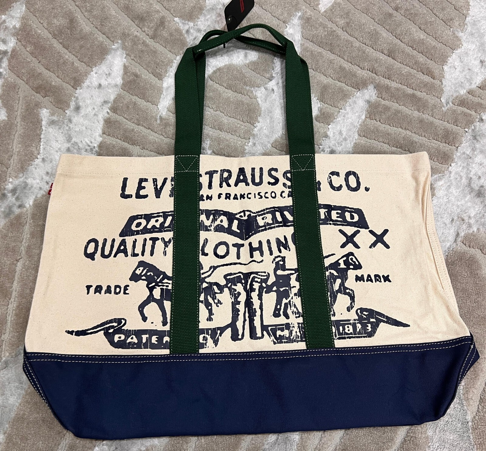 Levi’s Canvas Tote Bag Two Horse XL One Size NWT