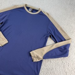 Ibex Superwashed Merino Wool Long Sleeve Shirt Men’s Large L Top Blue Hiking USA