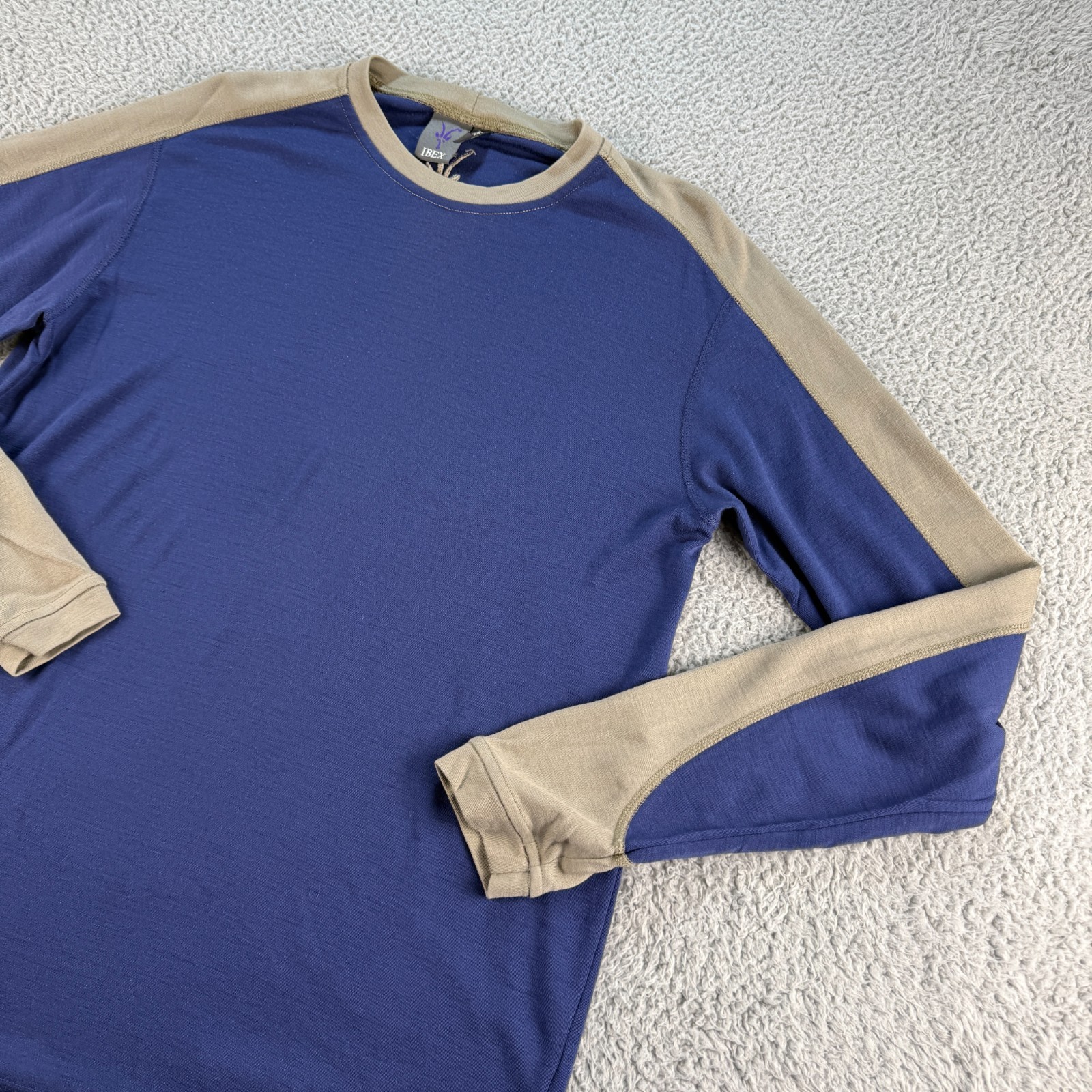 Ibex Superwashed Merino Wool Long Sleeve Shirt Men’s Large L Top Blue Hiking USA gallery