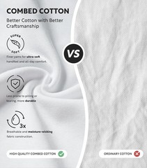 DAVID ARCHY Men Undershirt Combed Cotton T-Shirt Soft Moisture-Wicking
