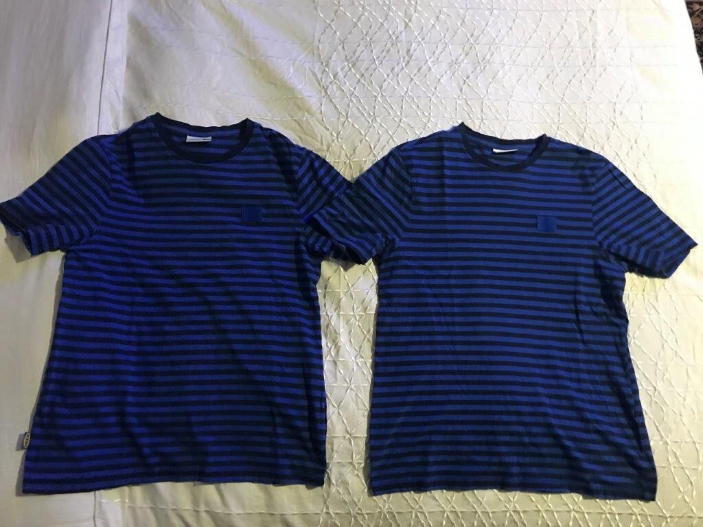 IKEA "SET OF 2" BLUE SHORT SLEEVE "HEY!" CREW-NECK T-SHIRT SIZE:G/H STRAIGHT gallery