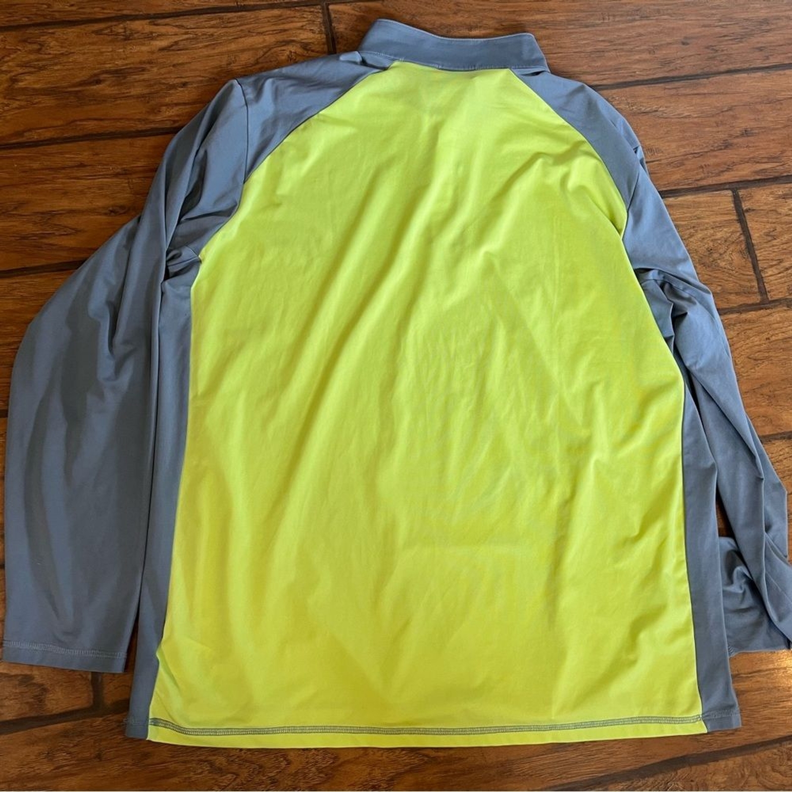 Columbia long sleeve Tee mens XL Omni Wick 1/4 zip shirt yellow gray performance gallery