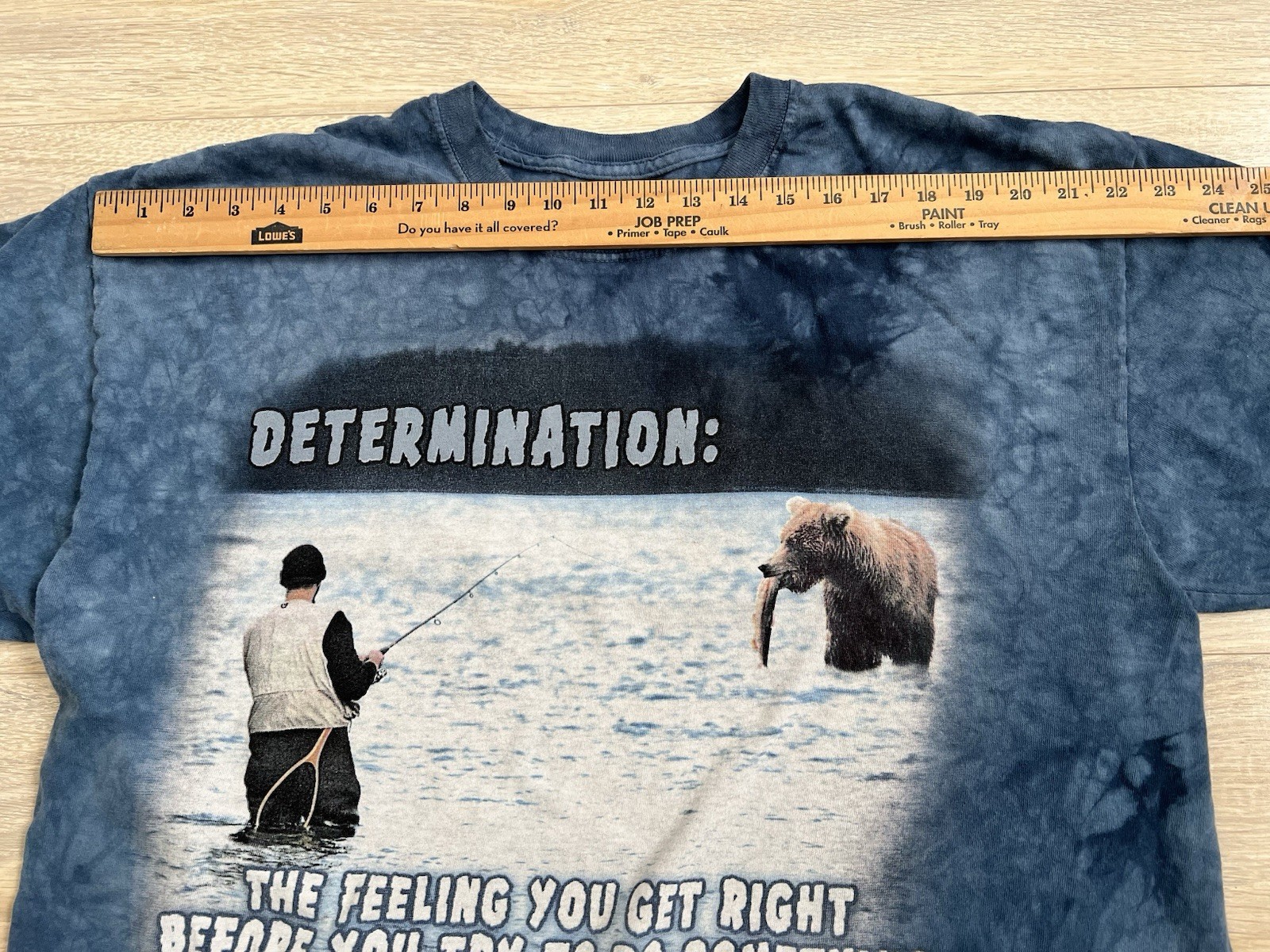 The Mountain Shirt Mens XL Blue Tie Dye Short Sleeve Bear Fishing Fisherman S/S gallery