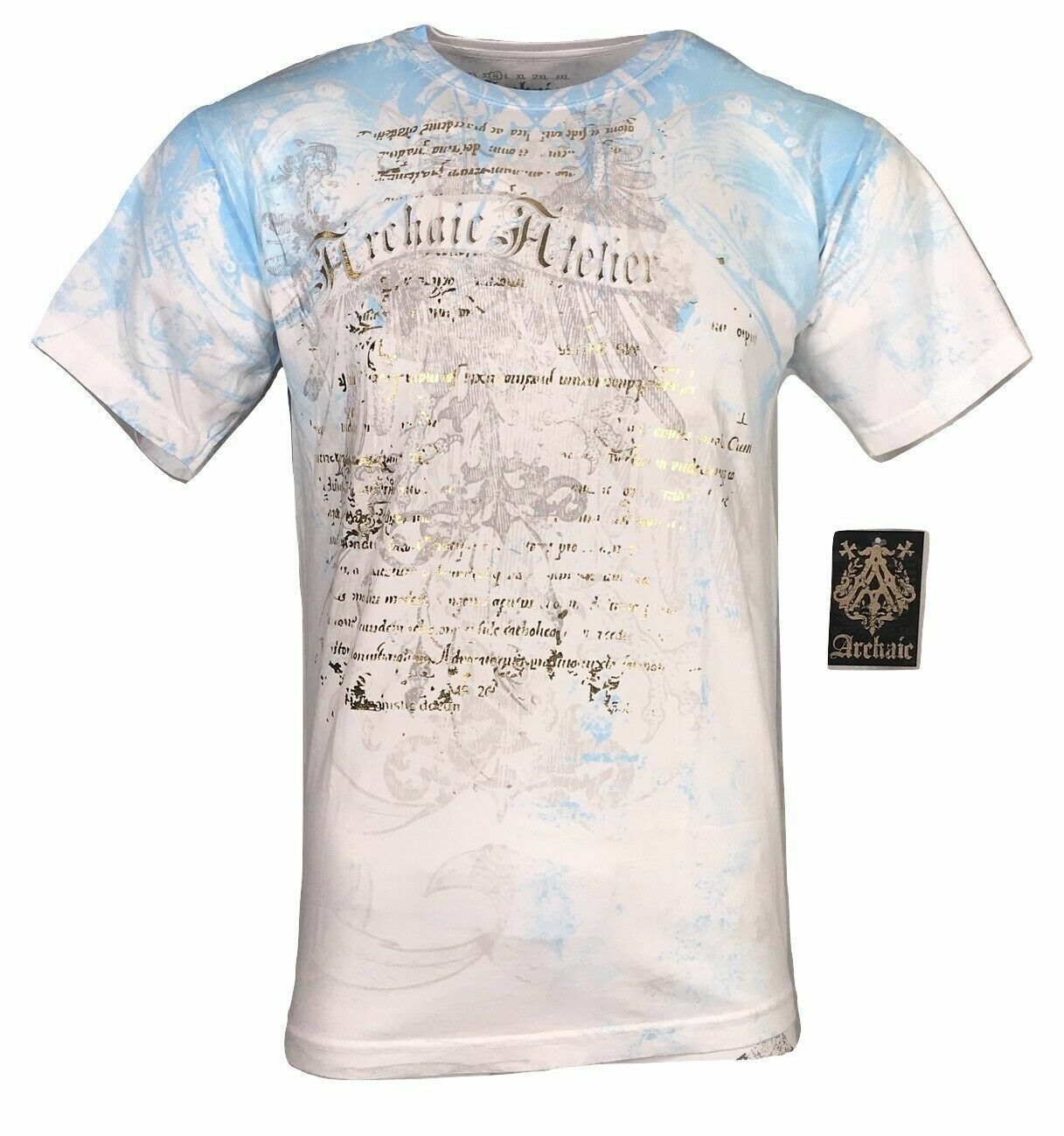 ARCHAIC by AFFLICTION Men's T-Shirt CASCO Eagle White Tattoo Biker S-4XL $40 NW gallery