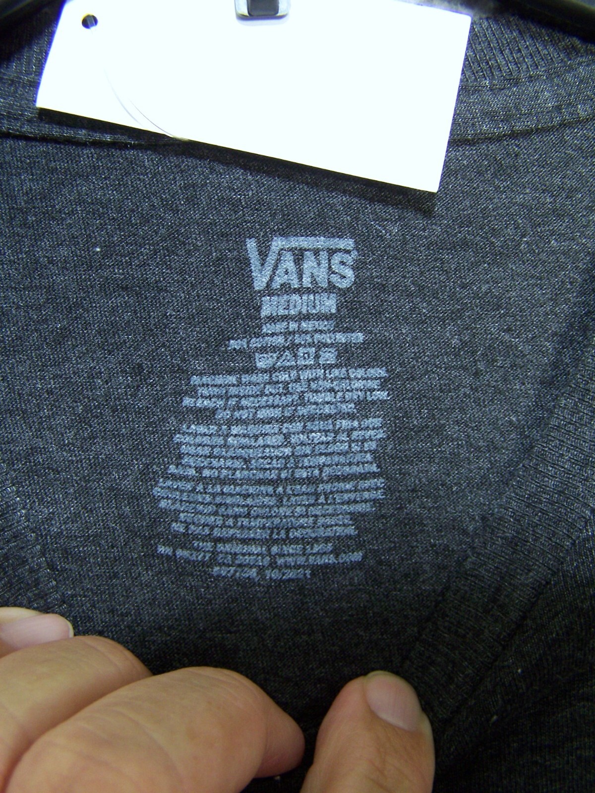VANS Shirt Adult Medium Gray Graphic Big Logo Short Sleeve Classic Outdoor Mens gallery