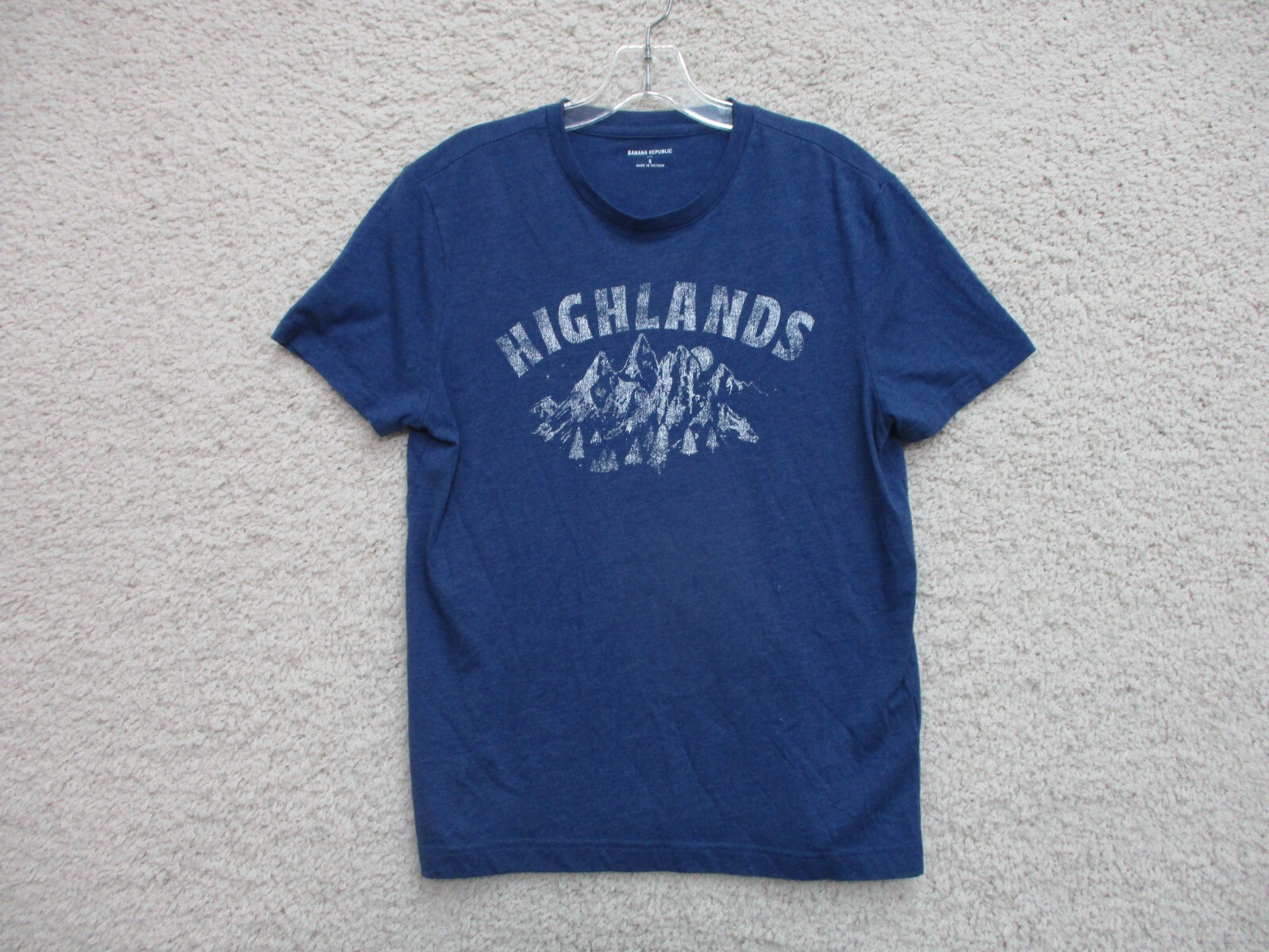 Banana Republic Shirt Small Adult Blue Casual Highlands Cotton Stretch Mens S gallery