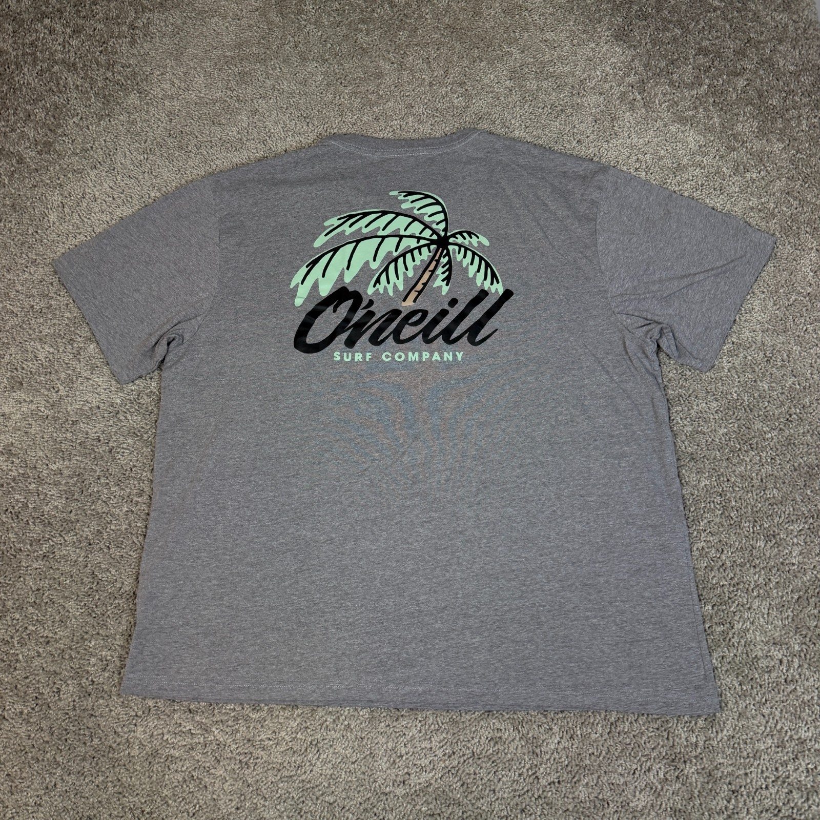 O'Neill Shirt Mens 2XL Gray Palm Tree Graphic Crew Neck Tagless Cotton gallery