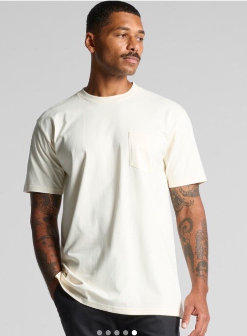 AS Colour Men’s 5027 6.5oz 100% Combed Cotton Classic Pocket Tee Blank White XL gallery