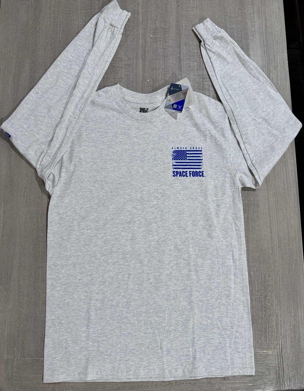 United States Space Force USSF “ALWAYS ABOVE” Ash Gray Long Sleeve T-Shirt -Sz L gallery