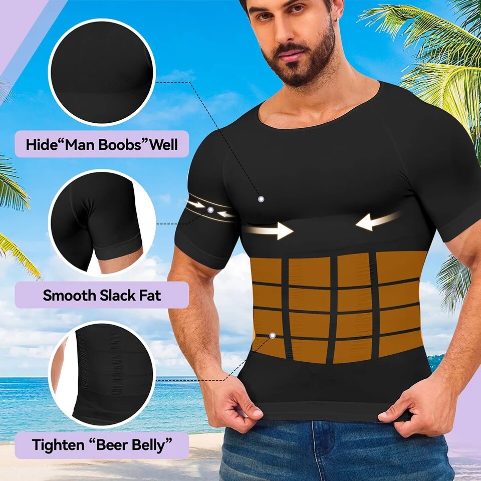 Gynecomastia Men's Slimming Shaper Shirt Abs Abdomen Slim Compression Shapewear gallery