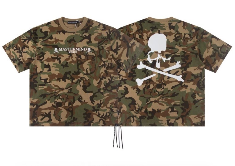New Mastermind High Street Camouflage Splice Skull Cotton Short Sleeved T-shirt gallery