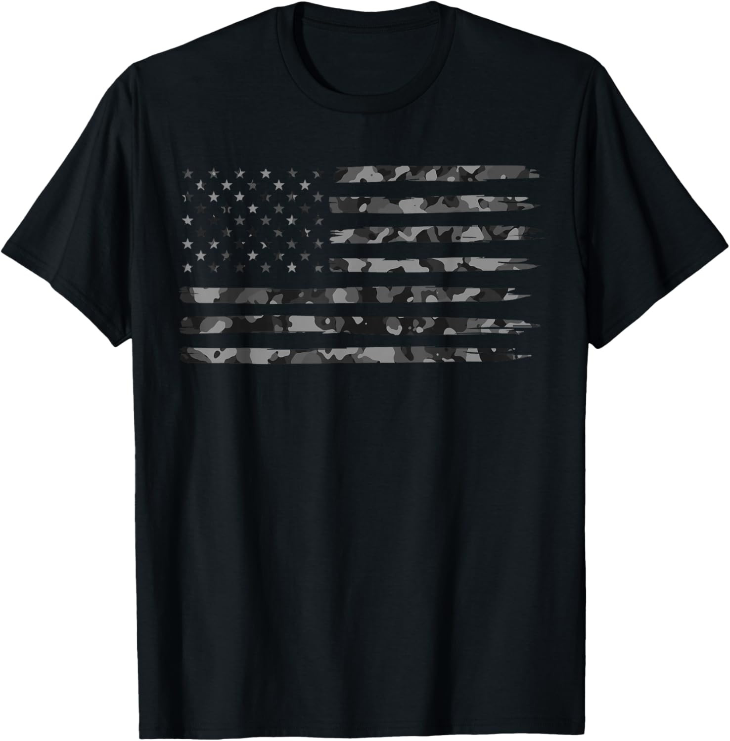 Grey Vintage Camo American Flag T-Shirt Small T Shirt gallery