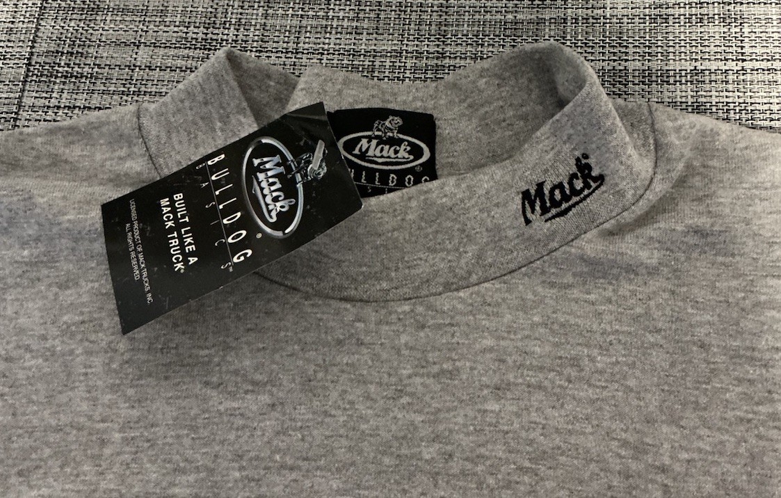 Mack Trucks High Neck T-shirt Mens Gray Long Sleeve Cotton Size 3X New w/Tag gallery