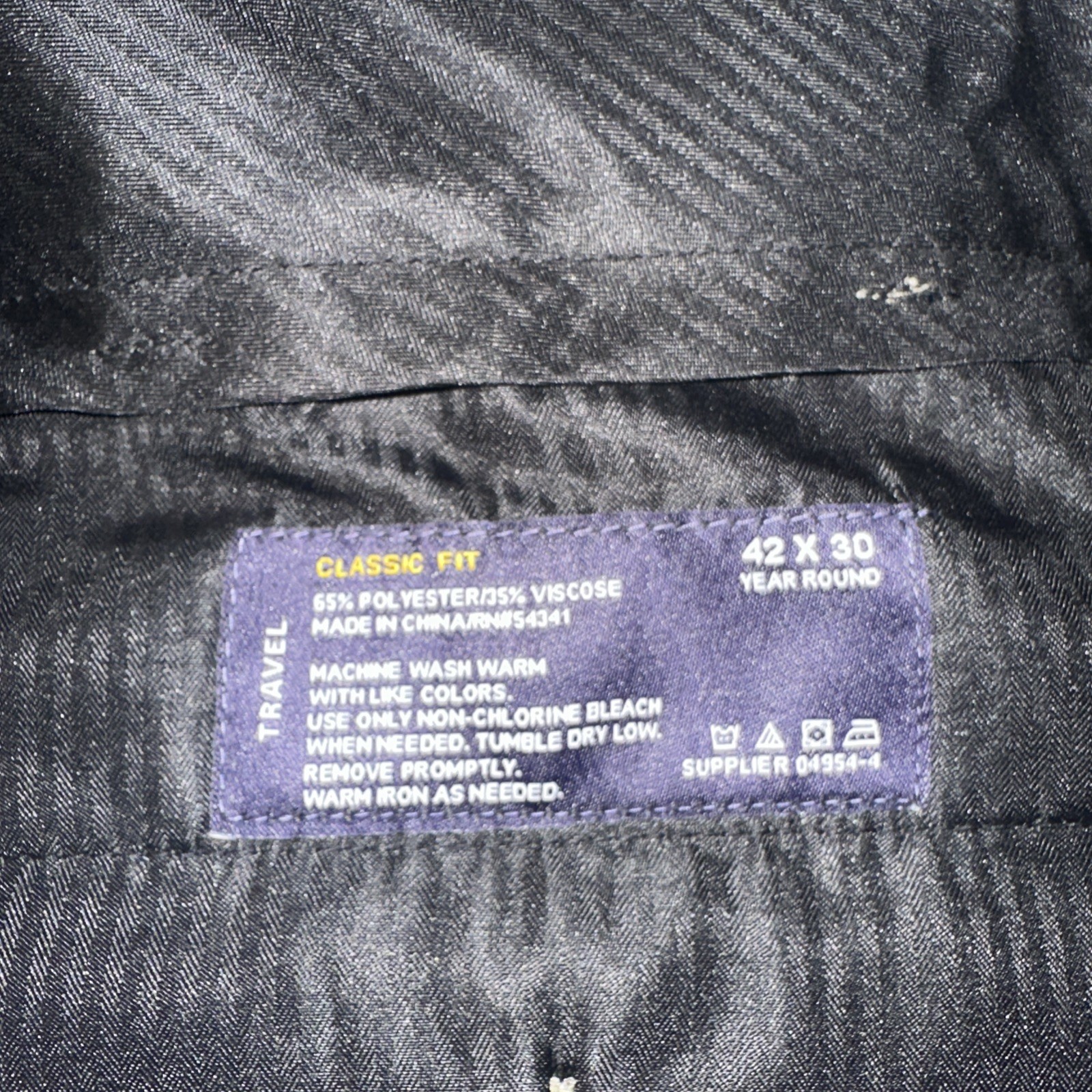 NWT Stafford Men’s 42 x 30 Classic Fit Flat Front Year Round Trouser Pants $70 gallery