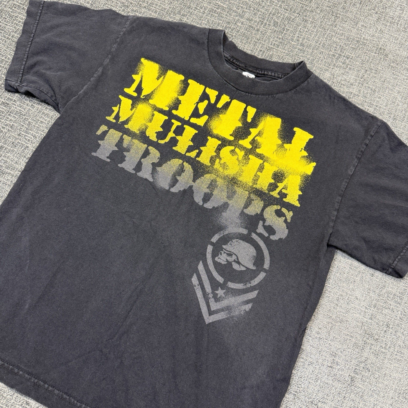 Metal Mulisha Shirt Mens XL* S Black Skull Helmet Graphic Moto Punk Streetwear