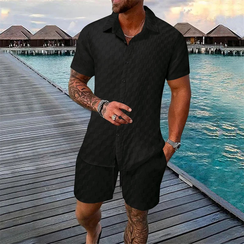 6 colors European and American new summer men's fashion pure color casual gallery