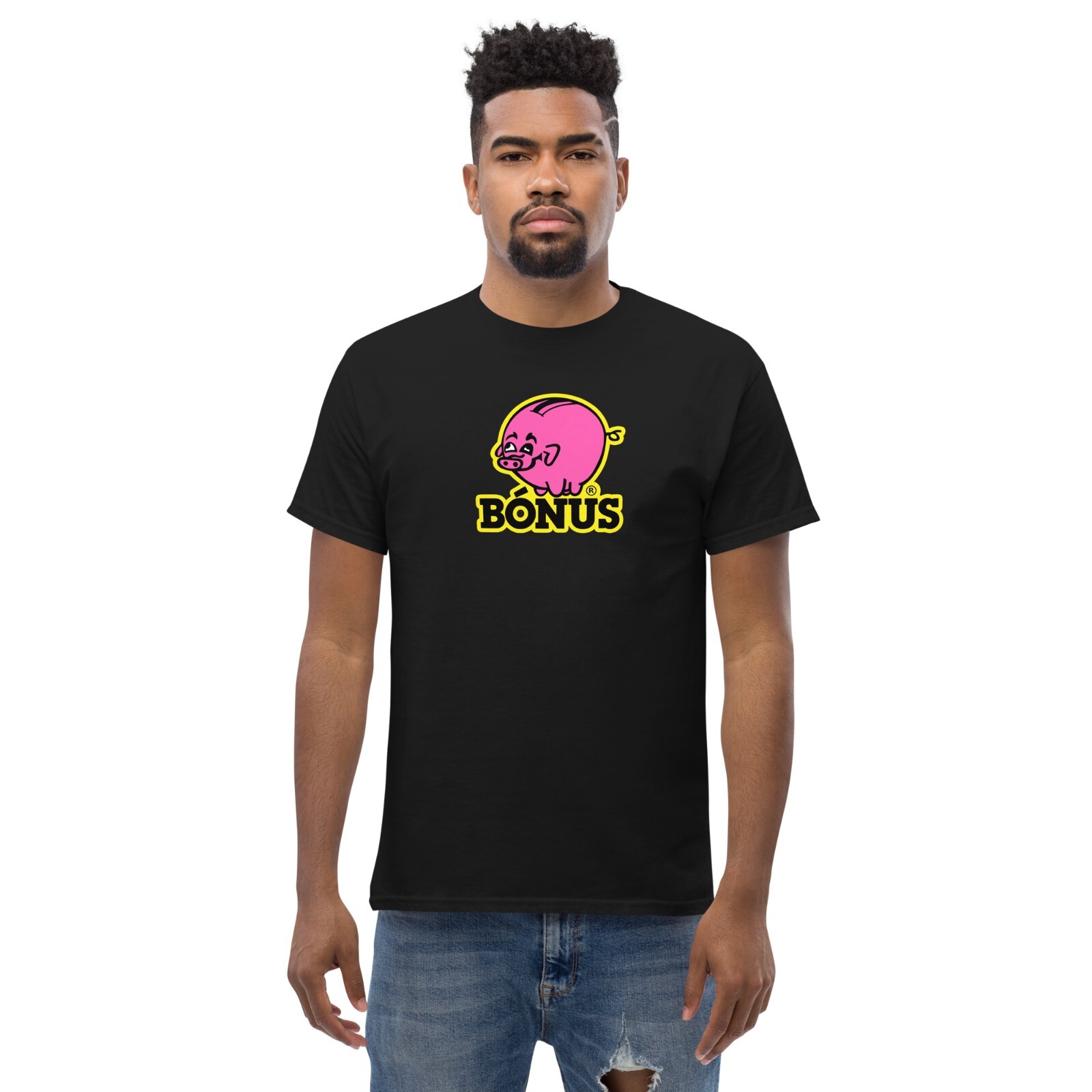 Bonus Iceland Supermarket Pink Piggy Bank Logo T-Shirt Bonus Iceland Tee gallery
