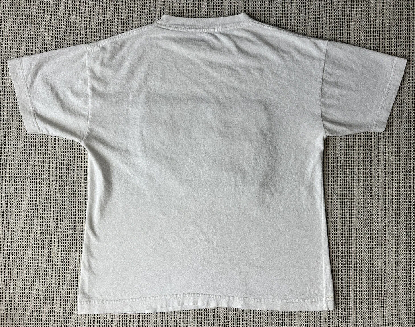 Costa Rica Medium White T Shirt Hand Made Sewn Quilted Parrot Design Appliqué gallery