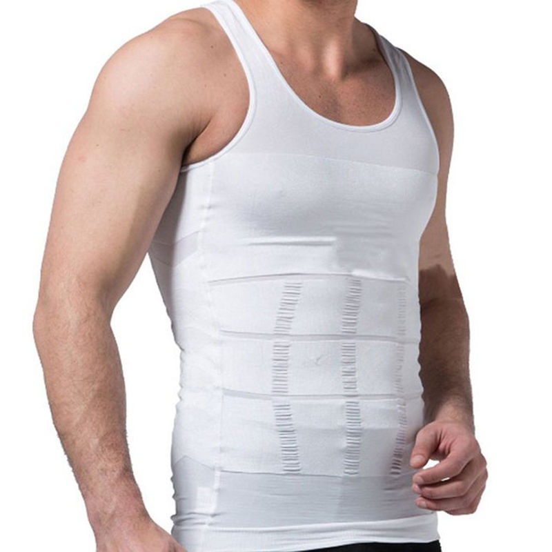 US Men Slimming Body Shaper Shirt Full Waist trainer Shapewear Corsets Gym Vest gallery