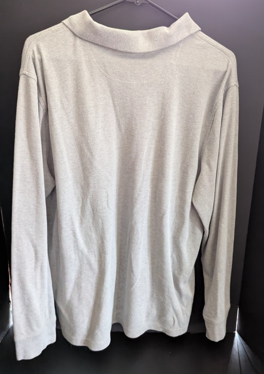 Croft & Barrow Easy Care Men's Gray Long Sleeve Polo with Pocket Size Large gallery