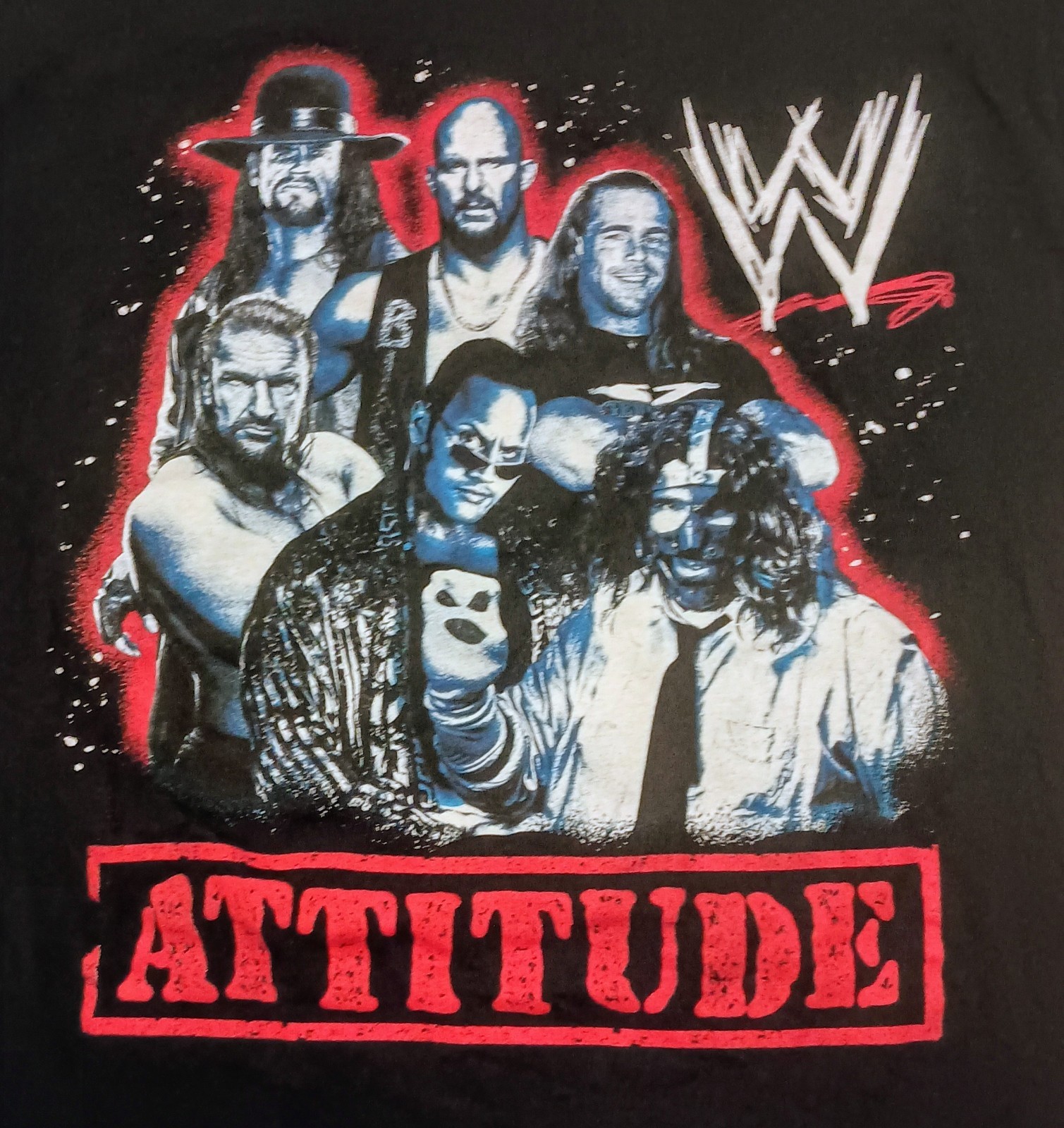 WWF Attitude Era “Come Get Some” WCW WWE Invasion WWF Logo T-shirt Sz L
