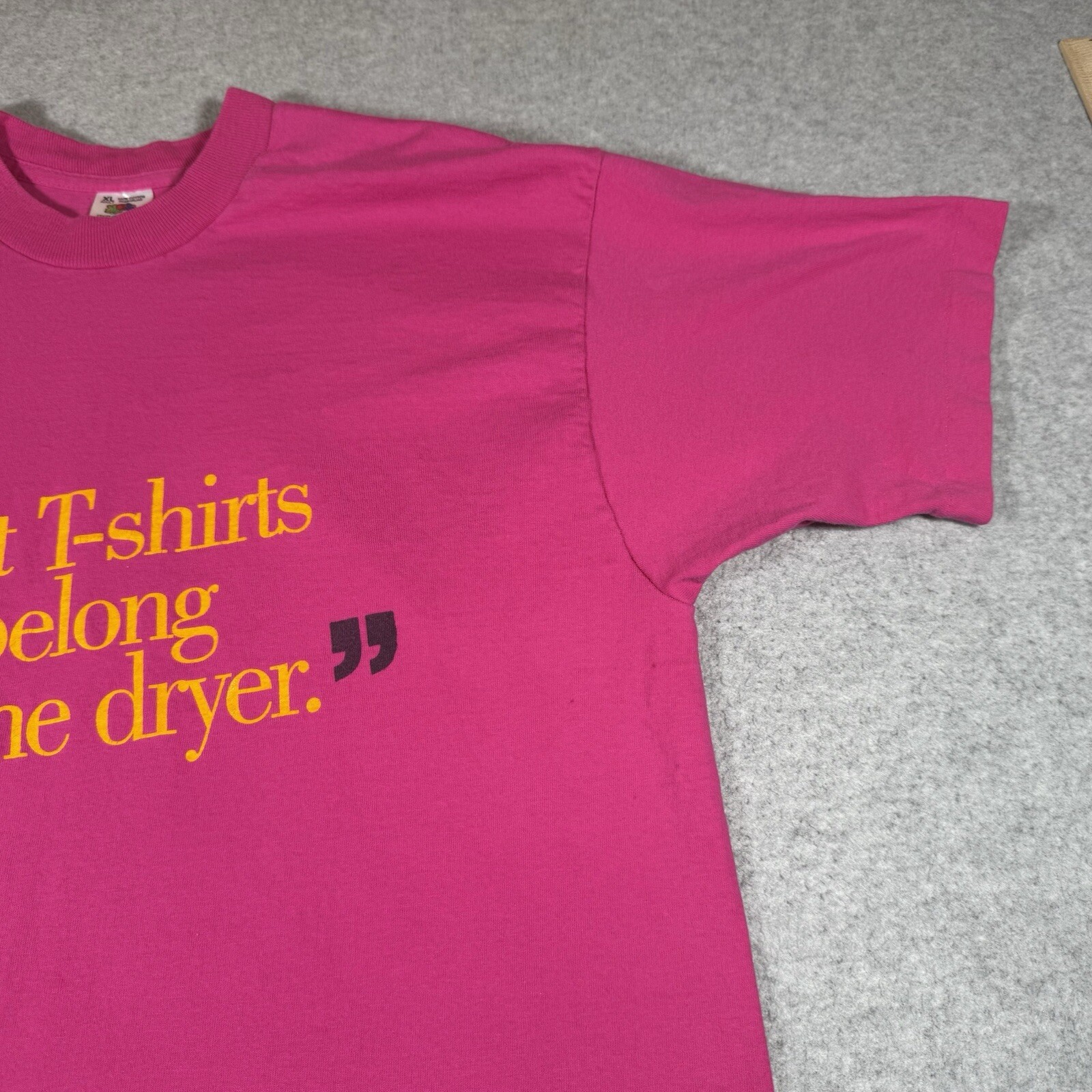 Vintage Fruit of the Loom Shirt Adult Extra Large Pink Made in USA Humor Mens gallery